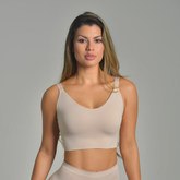 TOP ACANALADO TIRA ANCHA GRADUABLE BEIGE