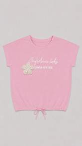 Camiseta con Aplique Floral