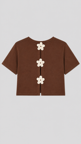 camiseta flor croche