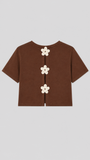 camiseta flor croche
