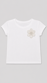 Camiseta flor croche