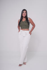 BLUSA MUJER CASUAL VERDE MILITAR