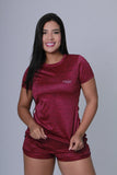 CAMISETA MUJER MC SOLO FONDO VINOTINTO