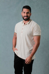 CAMISETA TIPO POLO HOMBRE TEXTURA