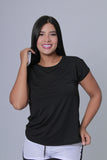 CAMISETA MUJER SOLO FONDO CON MALLA NEGRA