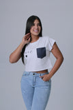CAMISETA MUJER CORTE RANGLA BORDADO