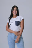 CAMISETA MUJER CORTE RANGLA BORDADO