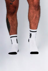 MEDIAS CANILLERA BLANCO CON LOGO