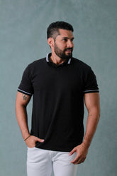 CAMISETA TIPO POLO HOMBRE TEXTURA
