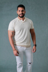 CAMISETA TIPO POLO HOMBRE TEXTURA