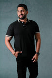 CAMISETA TIPO POLO HOMBRE TEXTURA