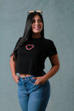 CAMISETA MUJER CORTA CON BORDADO