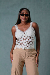 BLUSA MUJER GUIPUR ENCAJE FRENTE