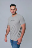 CAMISETA GRIS MANGA CORTA CON ESTAMPADO