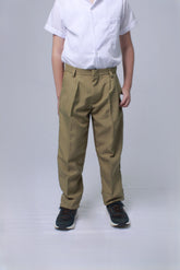 PANTALÓN COLEGIAL DE TELA VERDE CAÑA
