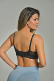BRASSIER INT MUJER ENCAJE MEDIA COPA NEGRO