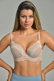 BRASSIER INT MUJER ENCAJE MEDIA COPA BEIGE