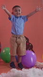 CAMISA NIÑO CON CUELLO Y BOTON AZUL