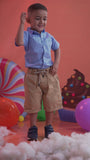 CAMISA NIÑO CON CUELLO Y BOTON AZUL