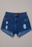 short denim desflecado