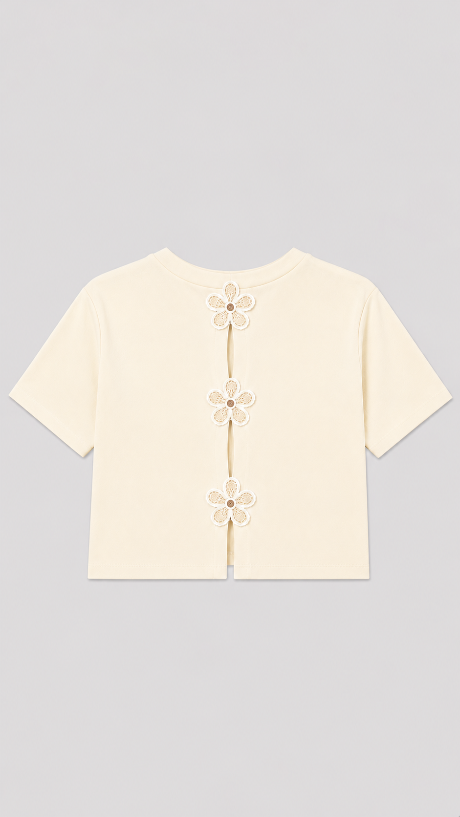Camiseta flor croche