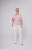 BLUSA MUJER TEXTURA MANGA CORTA PALO DE ROSA