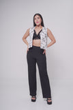 BLUSA CHALECO MUJER BLANCO ESTAMPADO