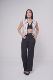 BLUSA CHALECO MUJER BLANCO ESTAMPADO