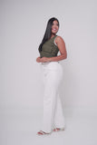 BLUSA MUJER CASUAL VERDE MILITAR