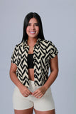 BLUSA MUJER CAMISERA ESTAMPADA