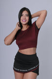 Conjunto Mujer Falda Negro y Vinotinto