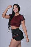 Conjunto Mujer Falda Negro y Vinotinto