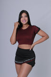 Conjunto Mujer Falda Negro y Vinotinto