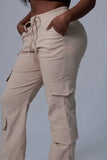 PANTALON MUJERBOLSILLOS LATERLAES KAKI
