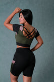 CONJUNTO MUJER BIKER COMBINADO