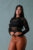 BLUSA MUJER ENCAJE TEXTURA MANGA