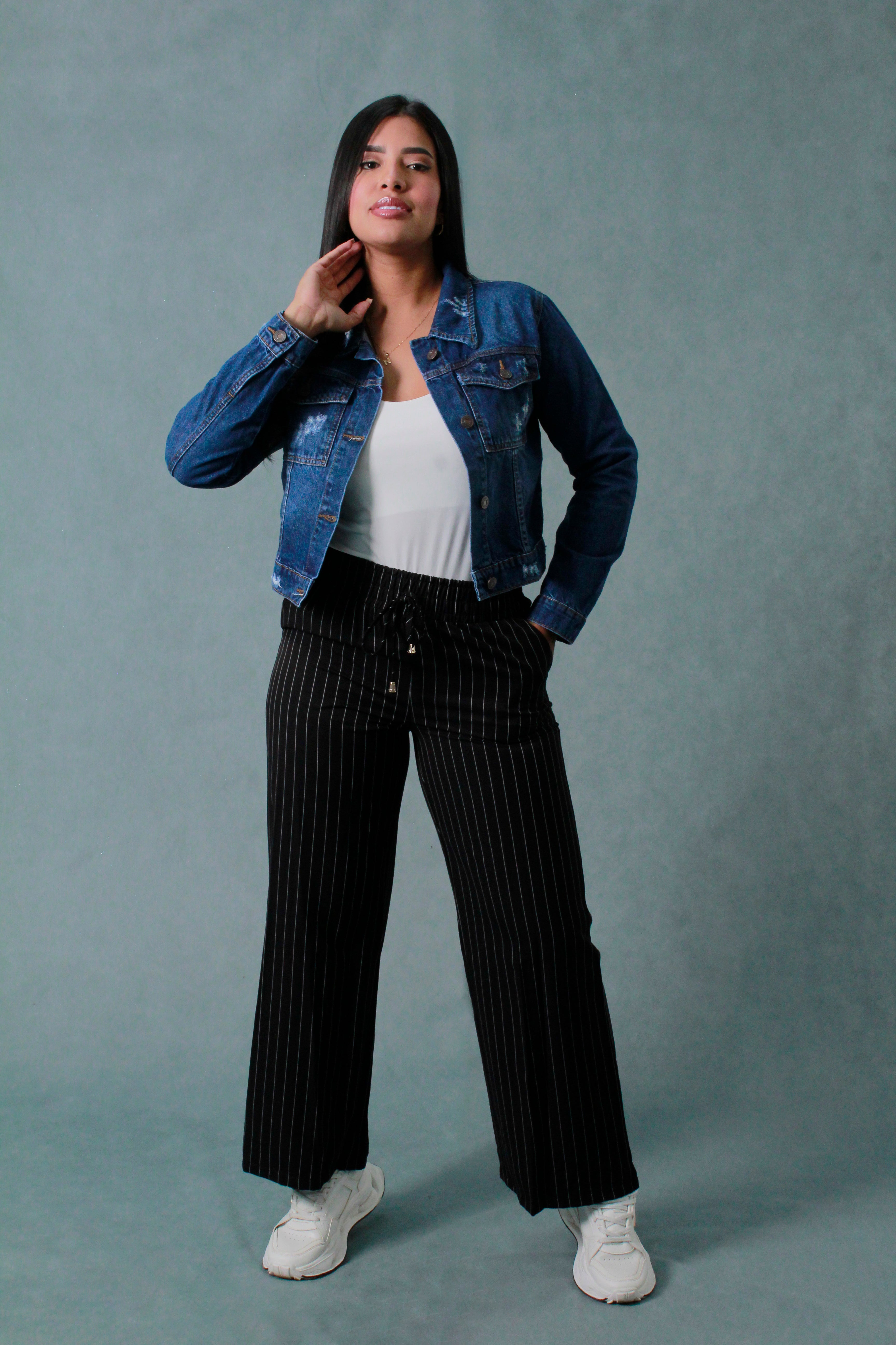 PANTALON MUJER OLAN RAYAS PRETINA